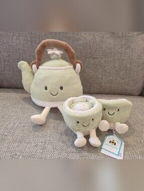 ☕🍵 Jellycat Vividdy Teapot & Ool & Ong Teacups — Shanghai CAFÉ Exclusive Set!